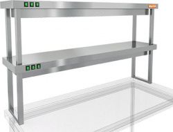 Полка тепловая Hicold TP2-13/4 двухъярусная настольная (1300х400х800мм) – купить в RuOborudovanie.ru с доставкой до двери Купить полка тепловая hicold tp2-13/4 двухъярусная настольная (1300х400х800мм) – цена от завода, доставка до двери | RuOborudovanie.ru